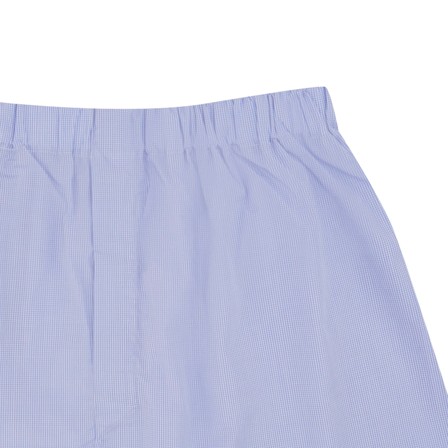 View 2 of product Blue Fine Check Cotton Sea Island Quality Boxer Shorts