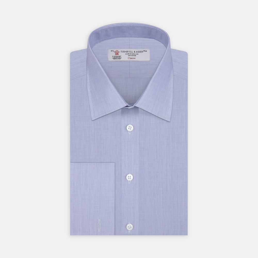 Grey Cashmere Blend Shirt with T&A Collar and 3-Button Cuffs
