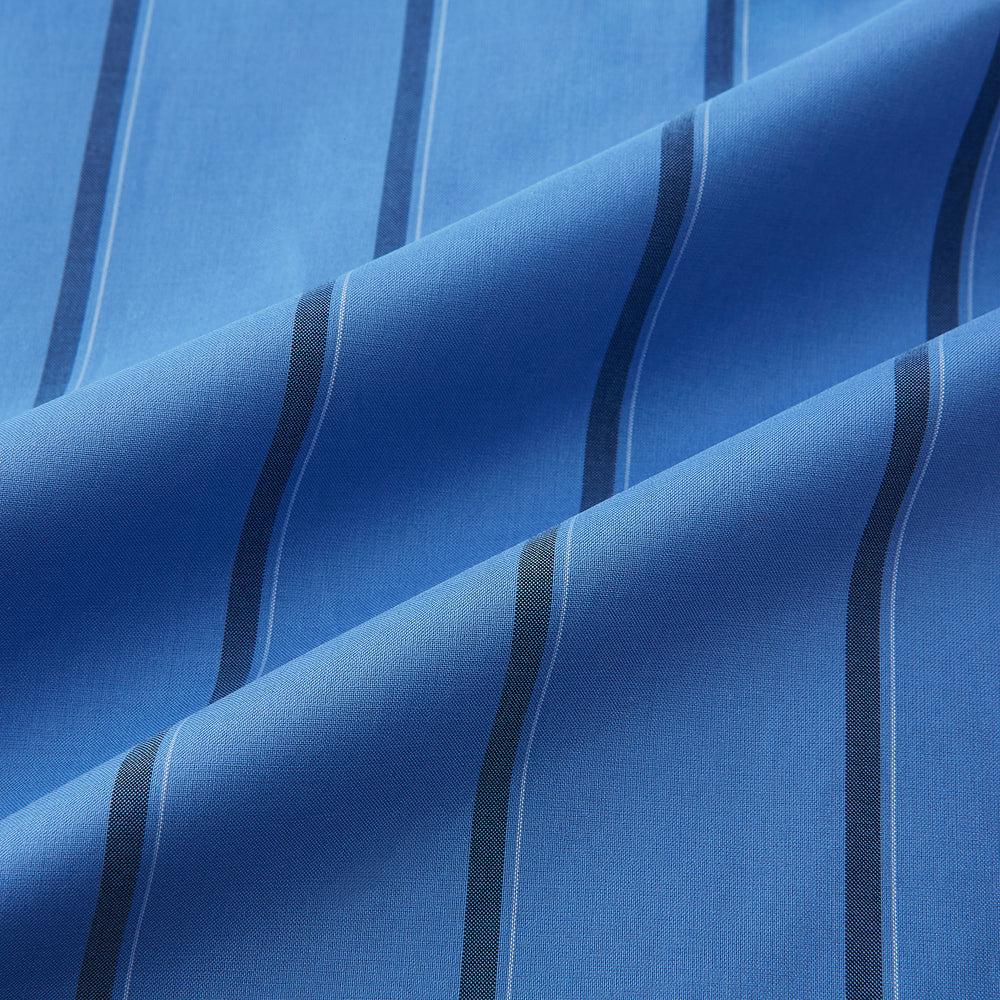 Colony Blue Track Stripe Shirt with Contrast T&A Collar and Cuffs