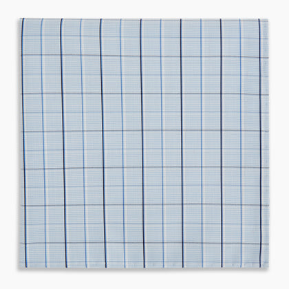 Navy and Blue Combination Check Hand-Rolled Handkerchief Image 3