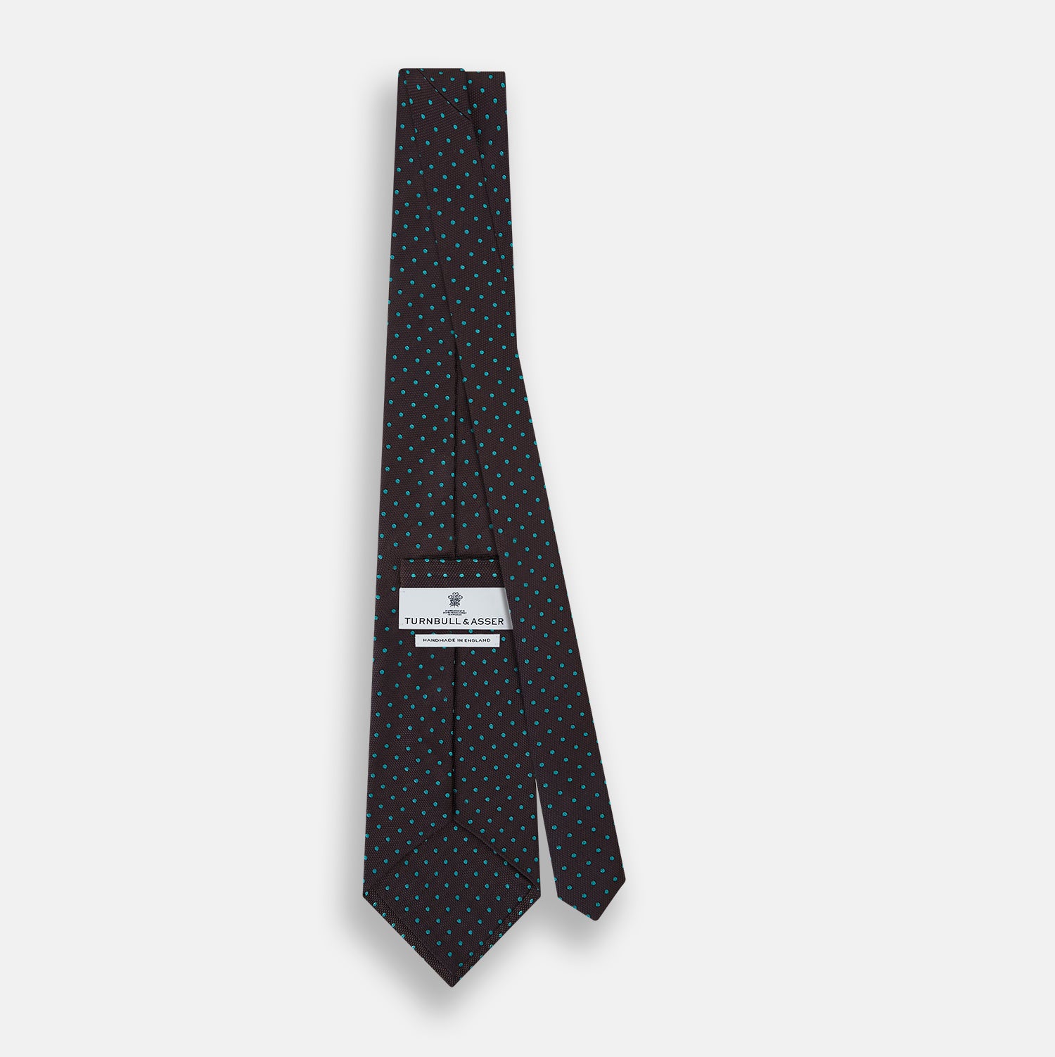 View 4 of product Turquoise and Forest Green Micro Dot Silk Tie