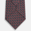 View 3 of product Burgundy and Navy Weave-Patterned Printed Silk Tie