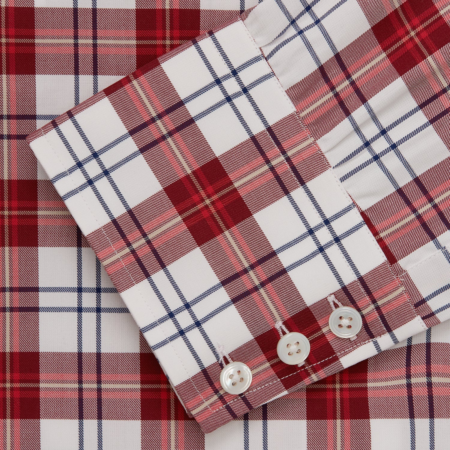 View 5 of product Red Check Shirt with T&A Collar and 3-Button Cuffs