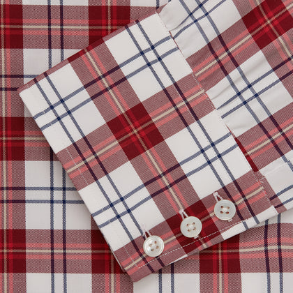 Red Check Shirt with T&A Collar and 3-Button Cuffs Image 4