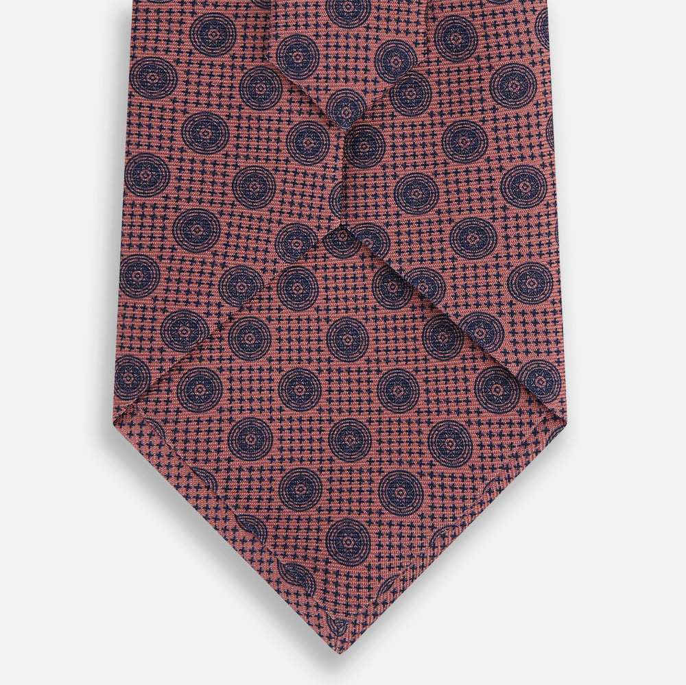 Antique Pink Medallion Silk Tie