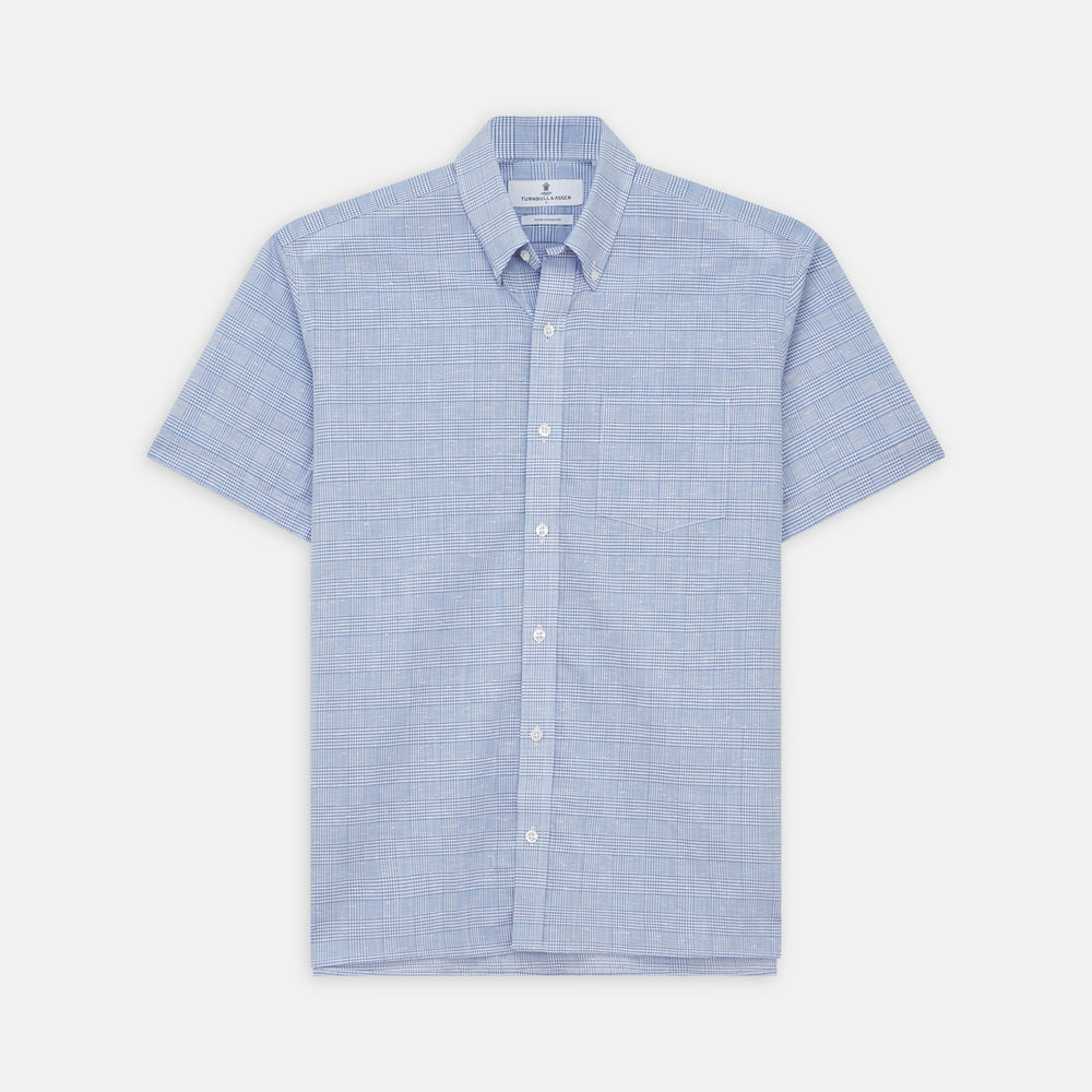 Pale Blue Multi Check Cotton Fabric