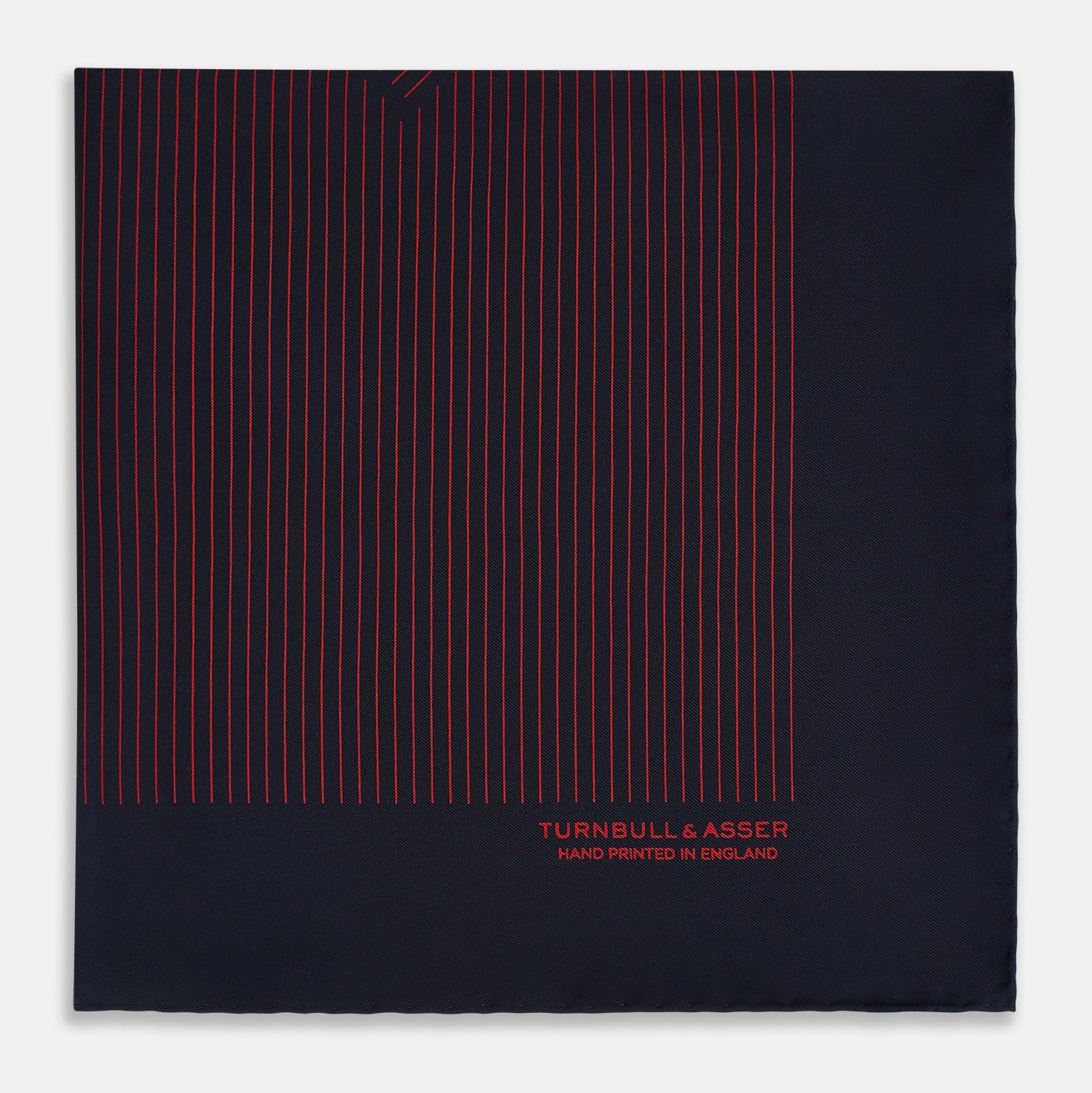 View 3 of product Navy and Red Stripe Silk Pocket Square