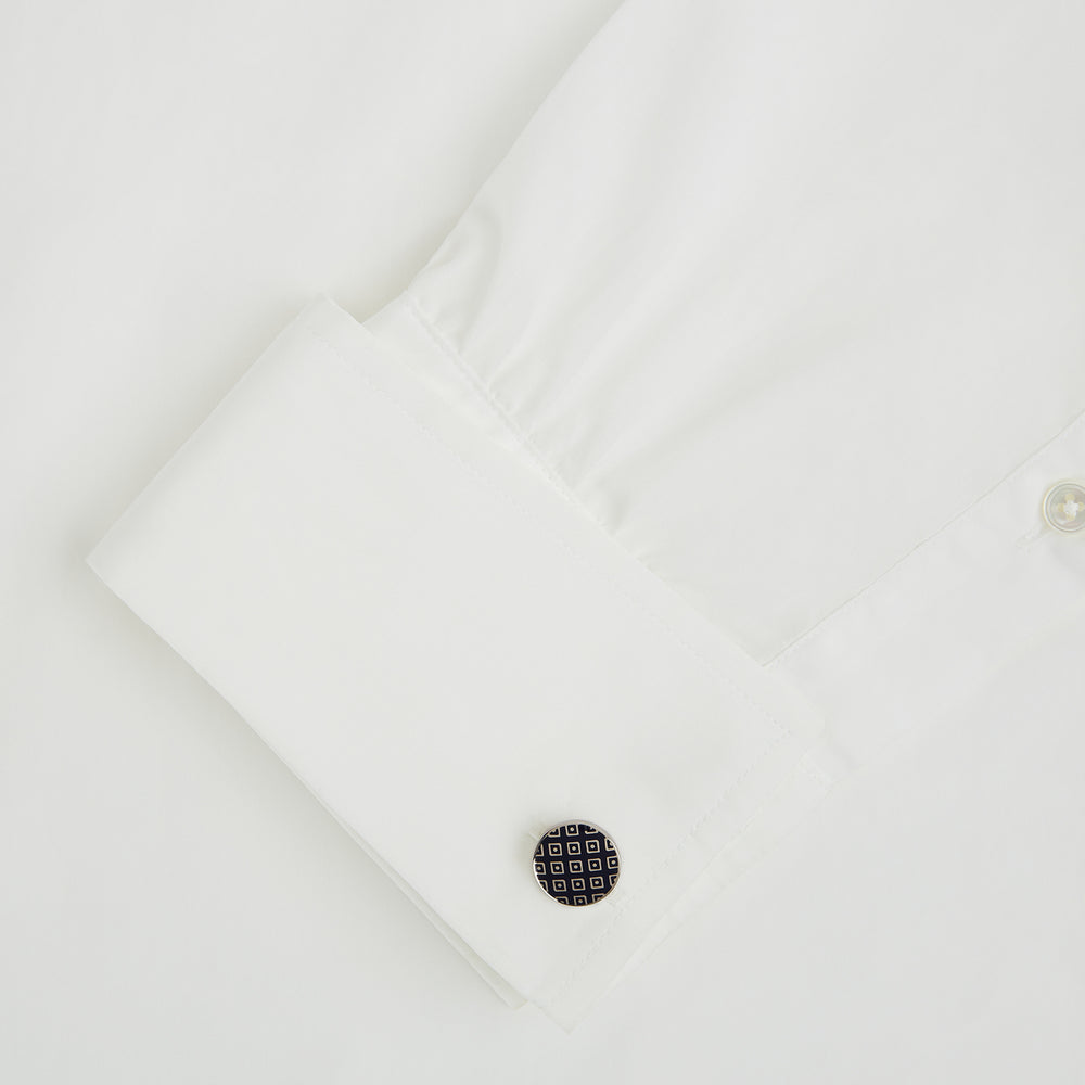 Blue Lattice Circle Cufflinks