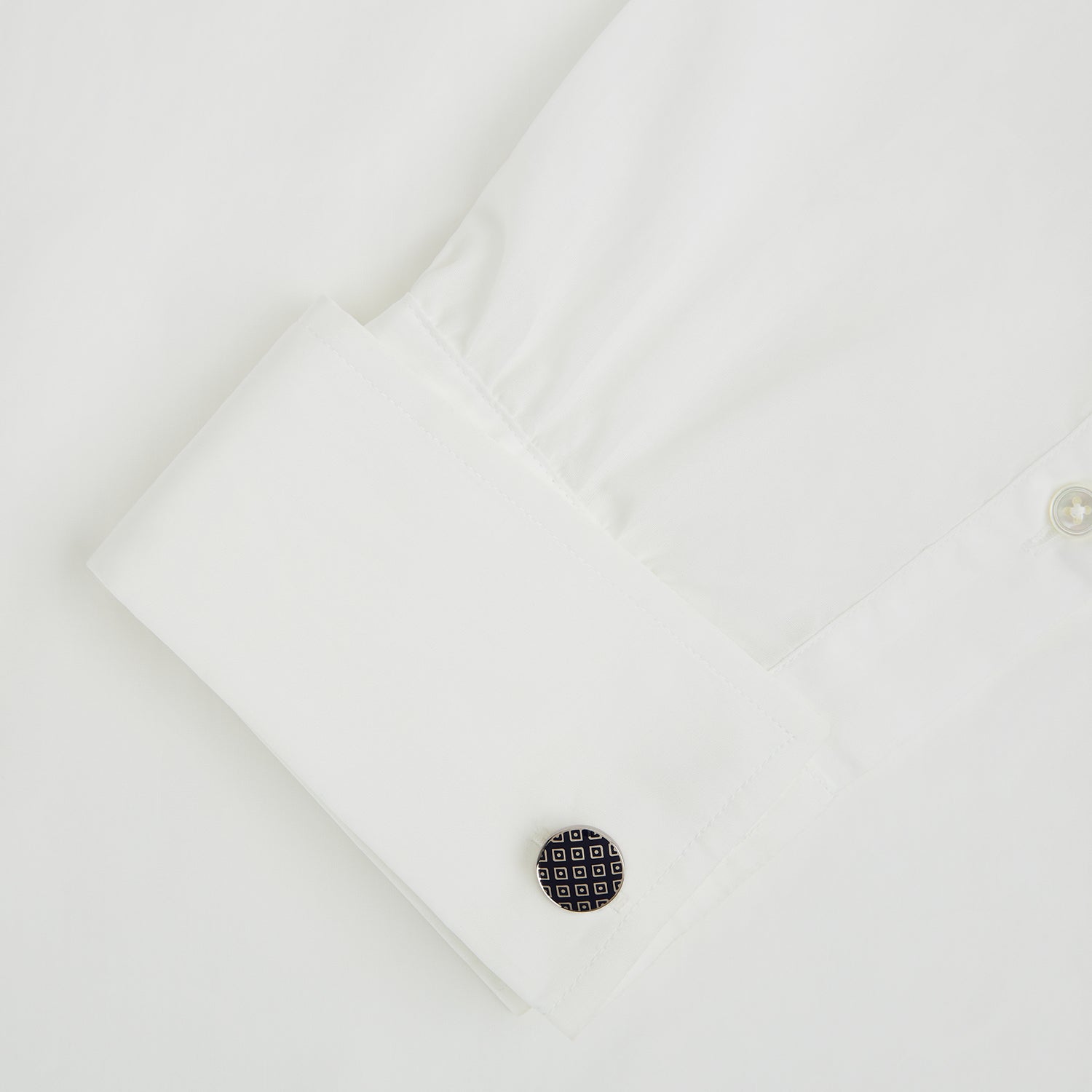 View 3 of product Blue Lattice Circle Cufflinks