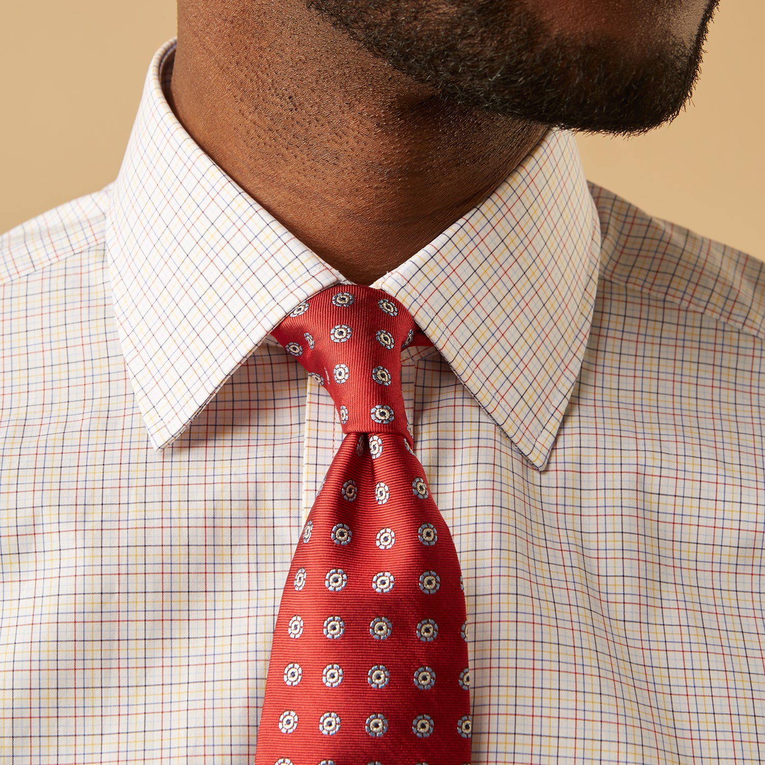 View 4 of product Red Multi Check Regular Fit Mayfair Shirt