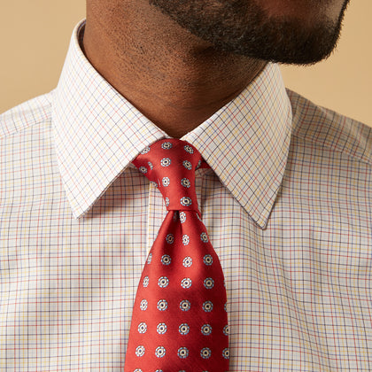 Red Multi Check Regular Fit Mayfair Shirt Image 3