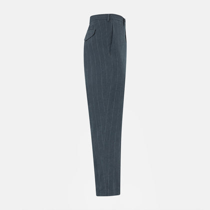 Forest Green Striped Edmund trousers Image 2