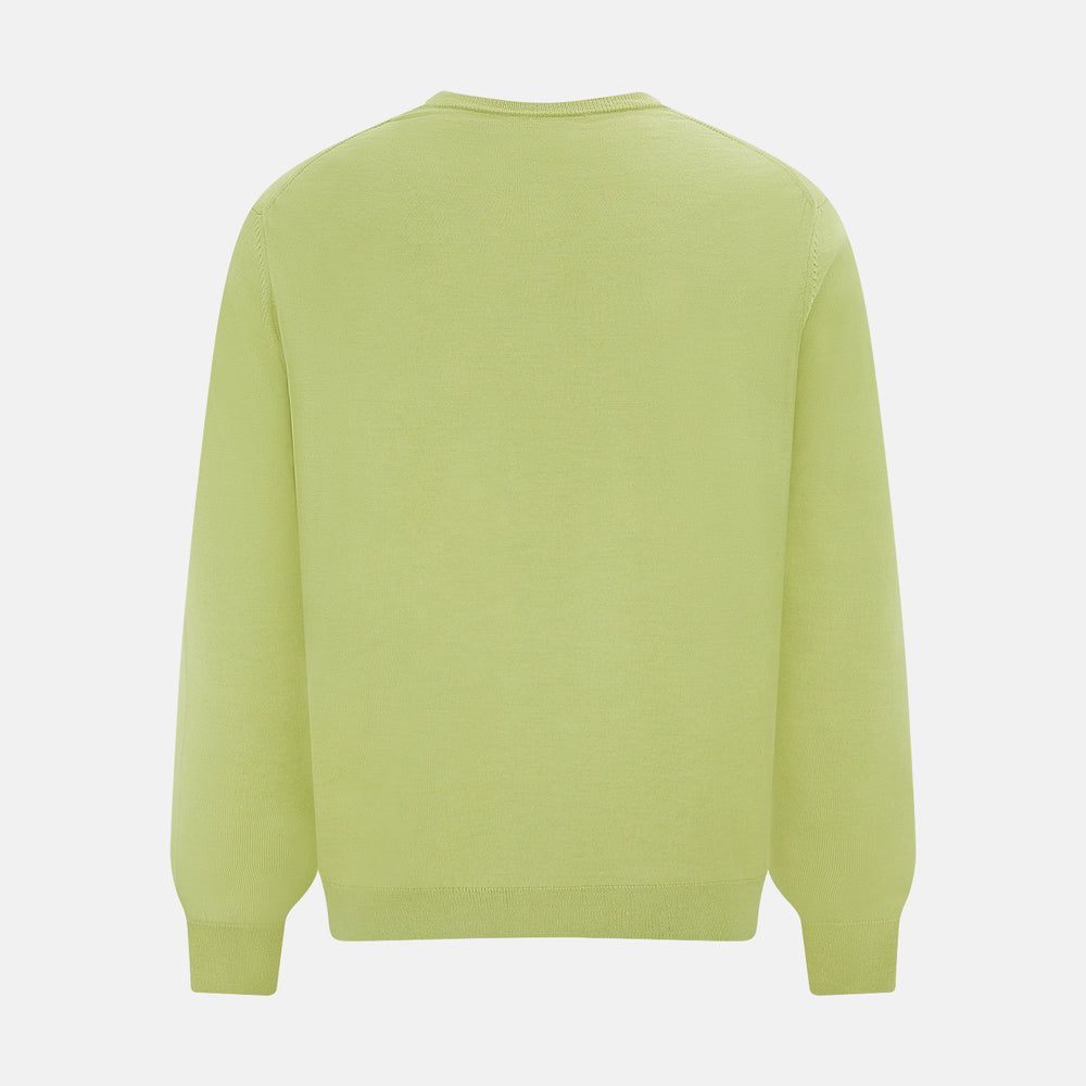 Melon Green Merino V-Neck Jumper