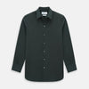 View 1 of product The FOREST GREEN WINDSOR SHIRT by Turnbull & Asser features long sleeves, a Windsor collar, and buttoned cuffs, exemplifying British craftsmanship. Displayed on a plain white background.