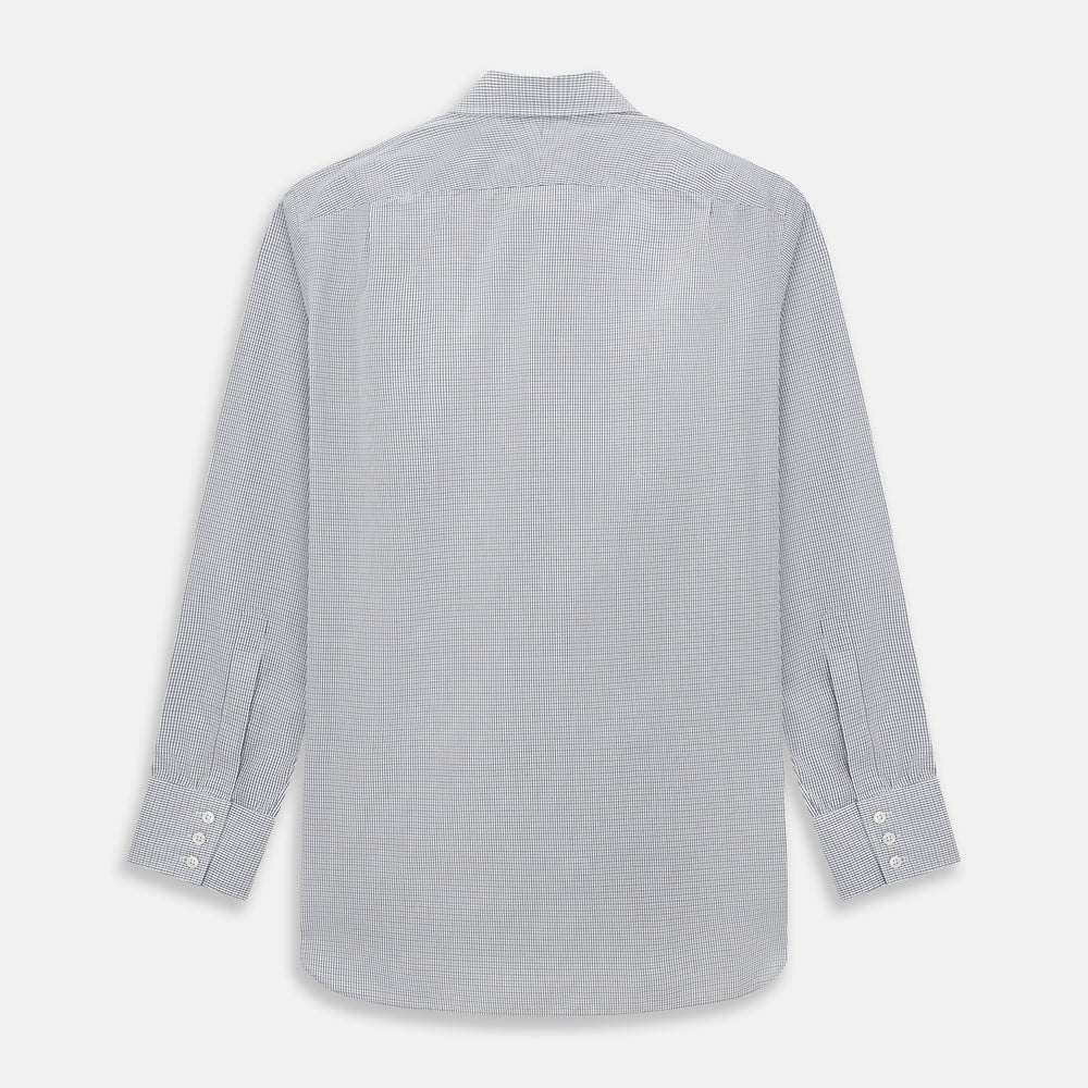 Midnight Blue Micro  Tattersall Check Mayfair Shirt