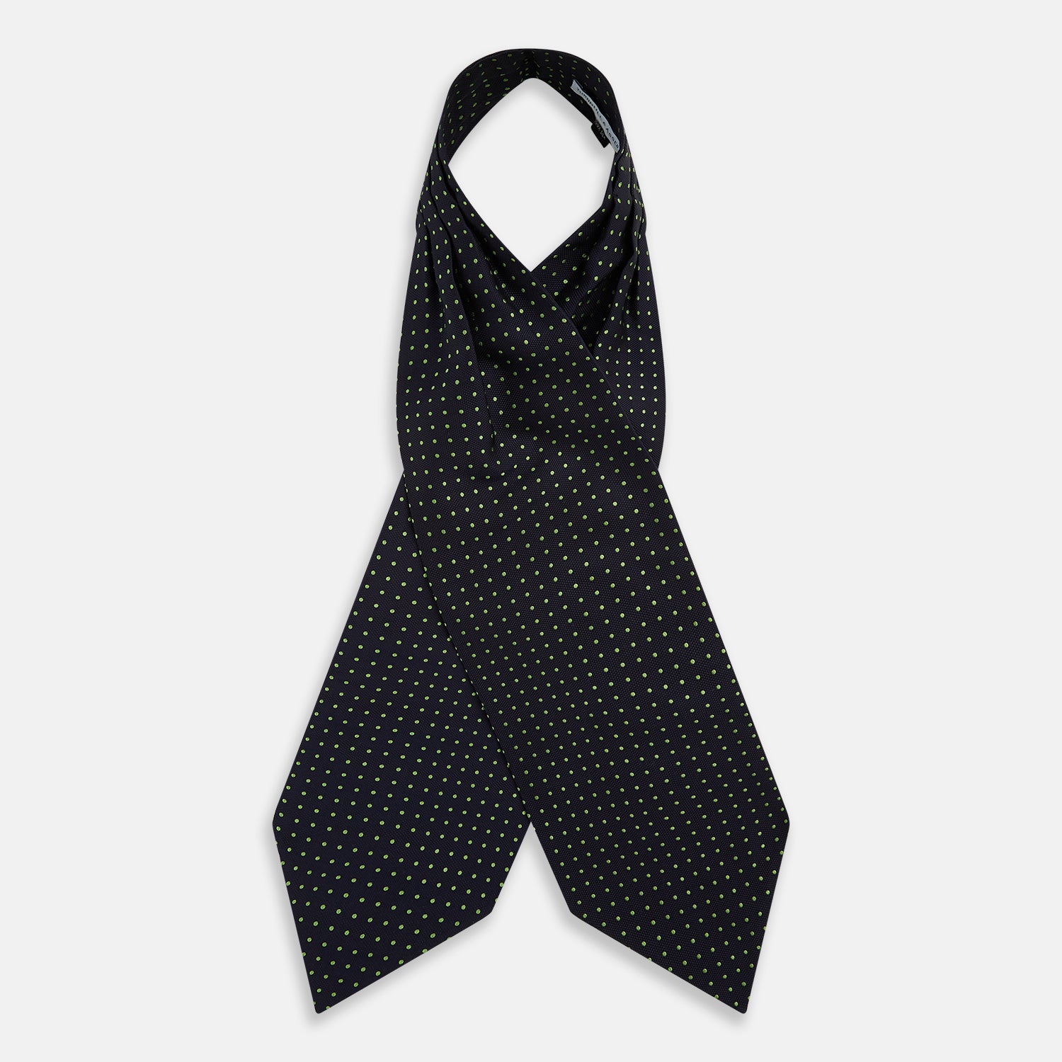 View 2 of product Green Micro Dot and Navy Silk Cravat