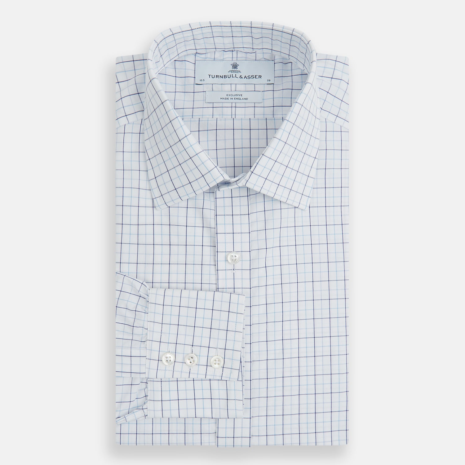 View 5 of product Blue Overlay Grid Check Mayfair Shirt