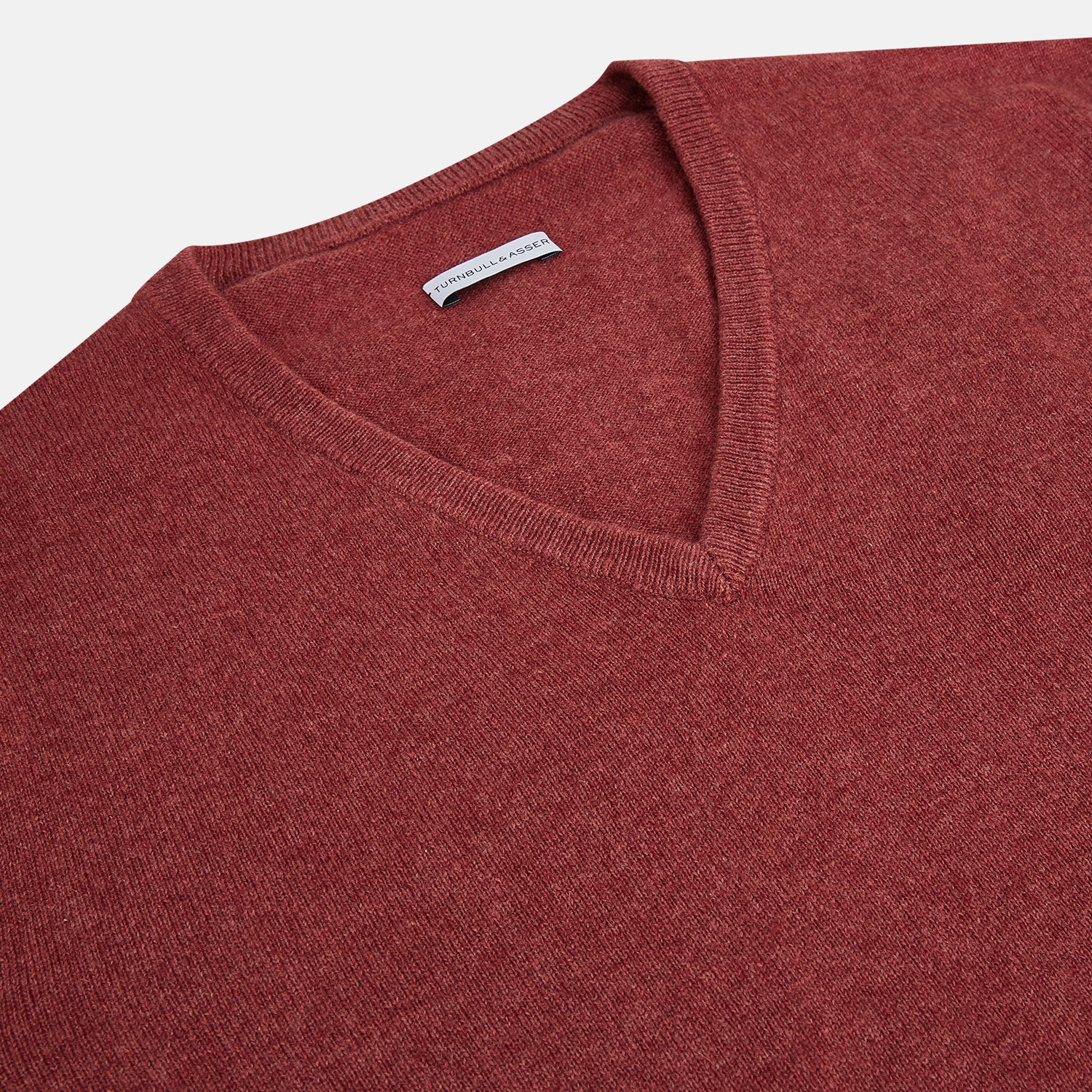 View 2 of product Burgundy Crew V-Neck Cashmere Jumper