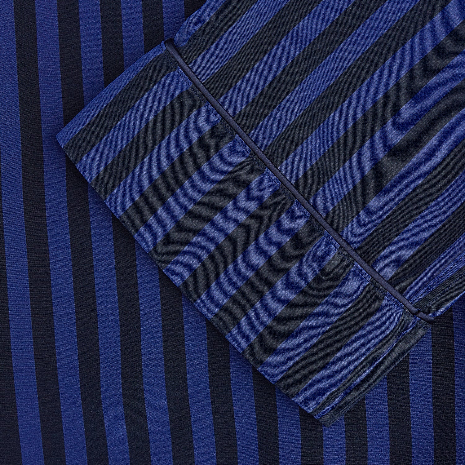 View 3 of product Blue and Navy Candy Stripe Silk Hyde Pyjamas Set
