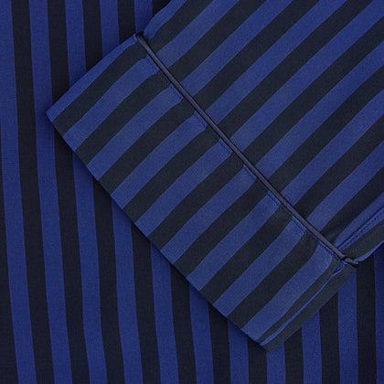 Blue and Navy Candy Stripe Silk Hyde Pyjamas Set Image 2