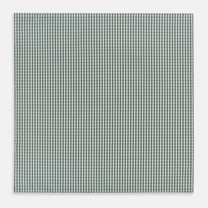 Melon Green Micro Shadow Check Hand-Rolled Handkerchief Image 2