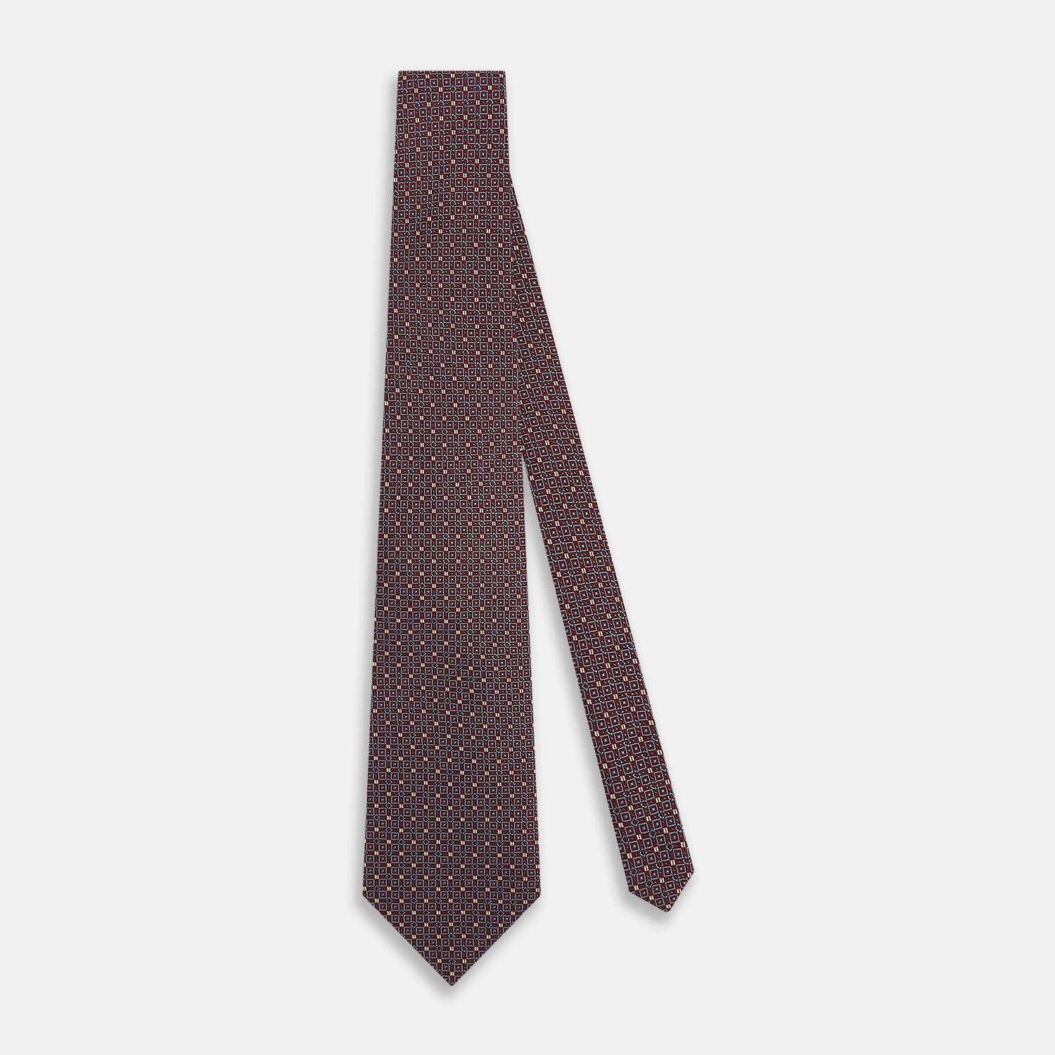 View 2 of product Burgundy Geometric Silk Tie