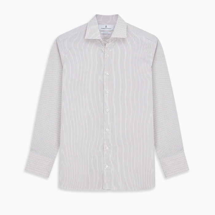 Sandstone Multi Stripe Cotton Tailored Fit Shelton Shirt Image 5
