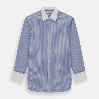The Gekko Shirt with White Classic T&A Collar and Double Cuffs