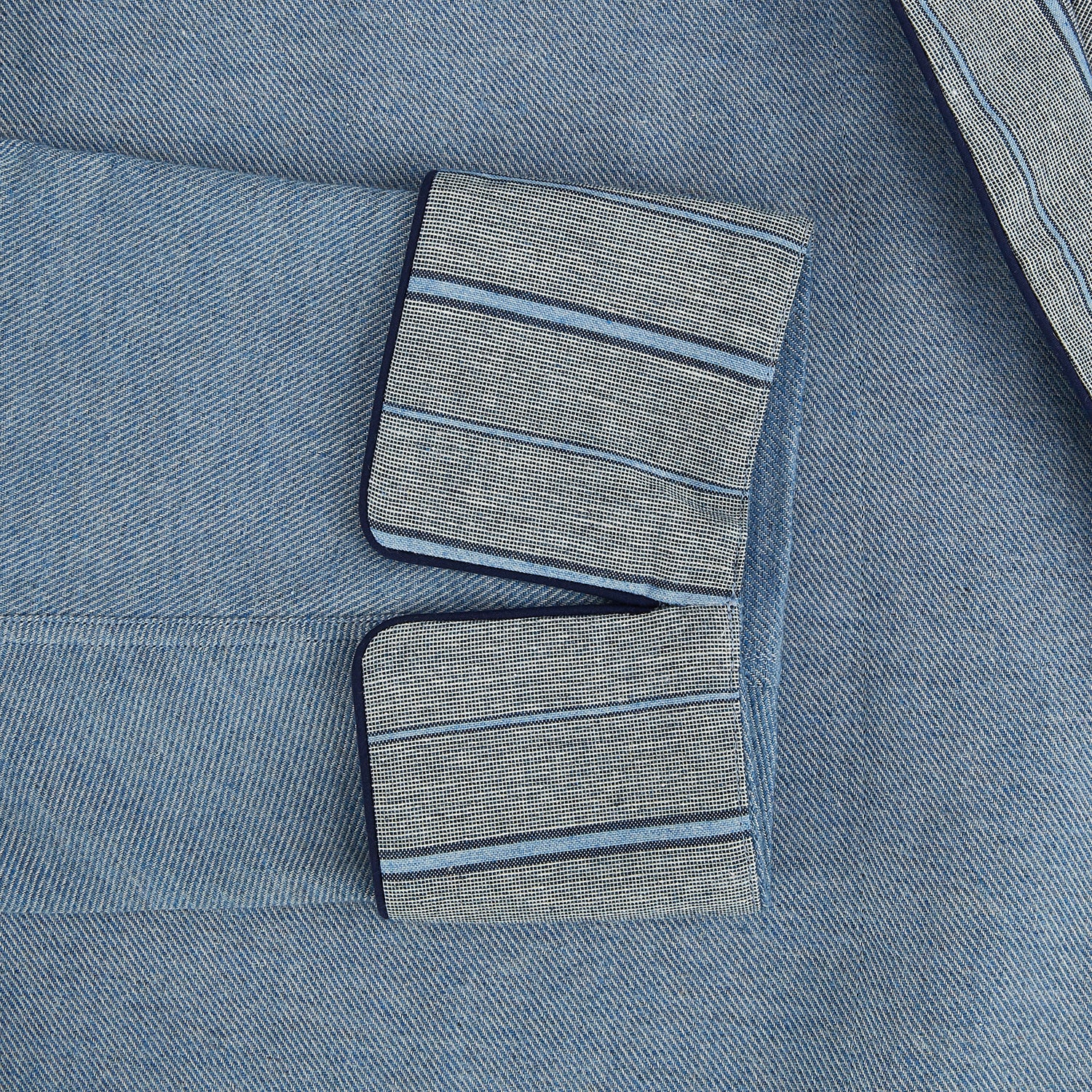 View 4 of product Blue Stripe Collar Cotton Twill Gown