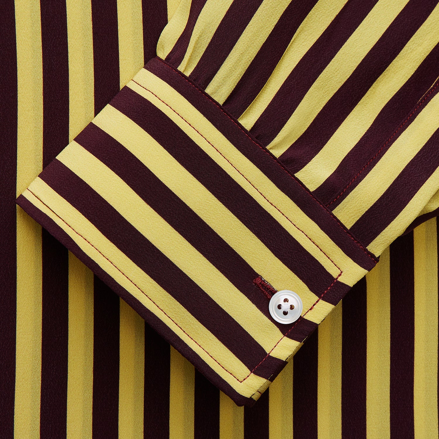 View 2 of product Yellow and Burgundy Candy Stripe Silk Weekend Fit Harold Shirt