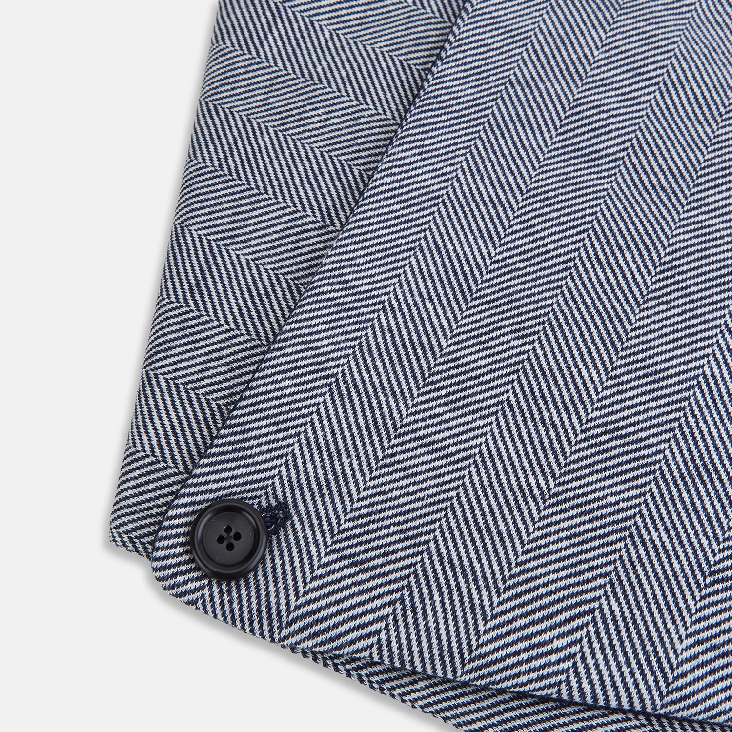 View 4 of product Navy Herringbone Silk and Linen Neck Warmer