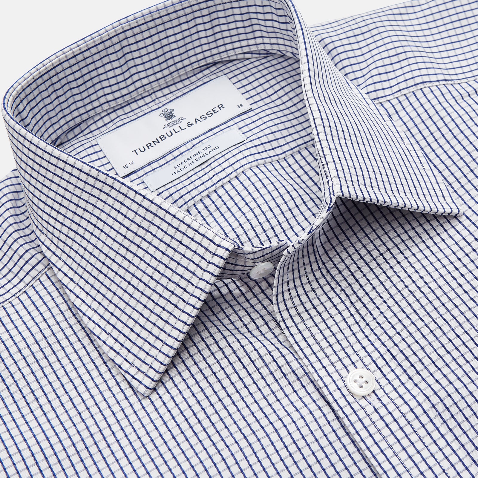 Navy Check Cotton Regular Fit Mayfair Shirt