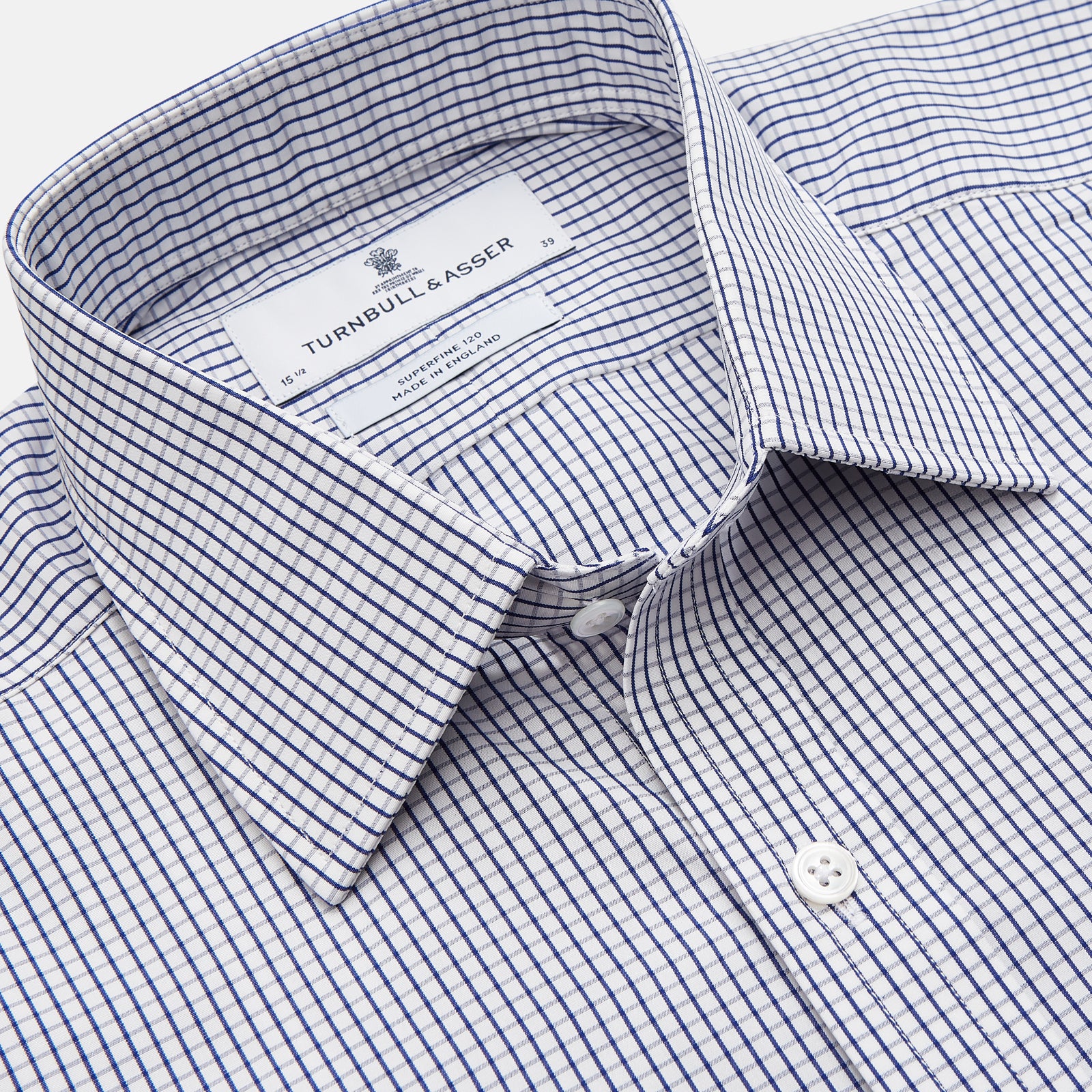 View 3 of product Navy Check Cotton Regular Fit Mayfair Shirt