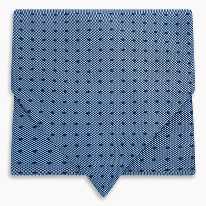 Navy and Blue Micro Dot Silk Cravat Image 4