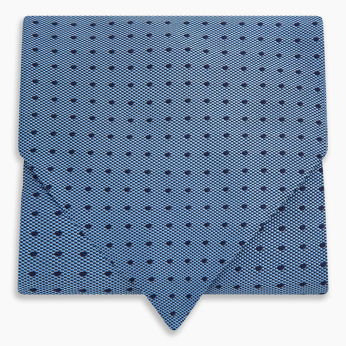 Navy and Blue Micro Dot Silk Cravat Image 4