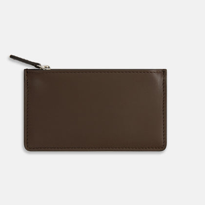 Dark Chocolate Leather Zip Wallet Image 2