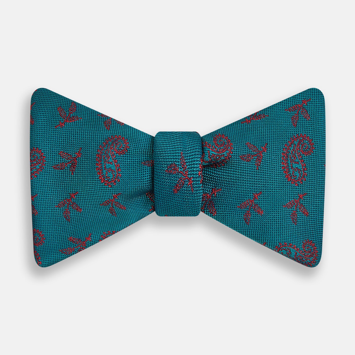 View 1 of product Teal Paisley Silk Bow Tie