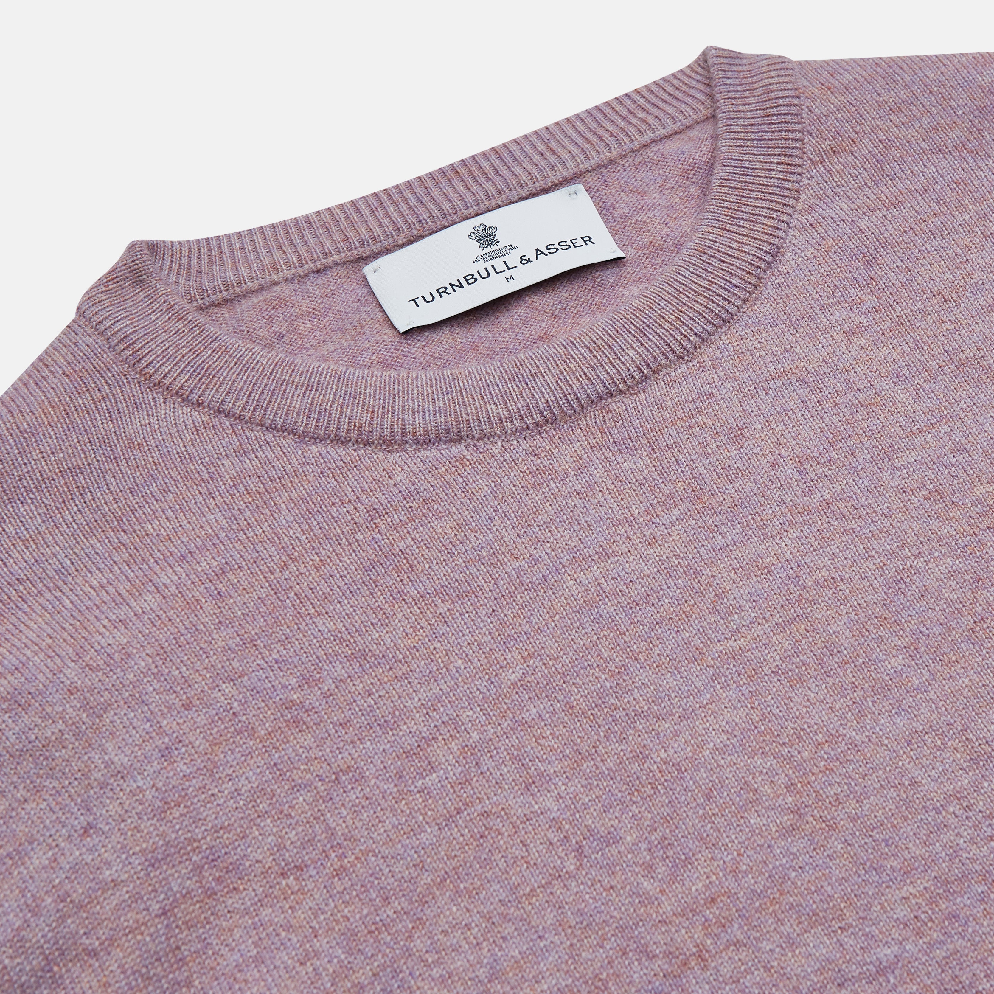 View 2 of product Lilac Heather Glenn Cashmere Crew Neck Jumper