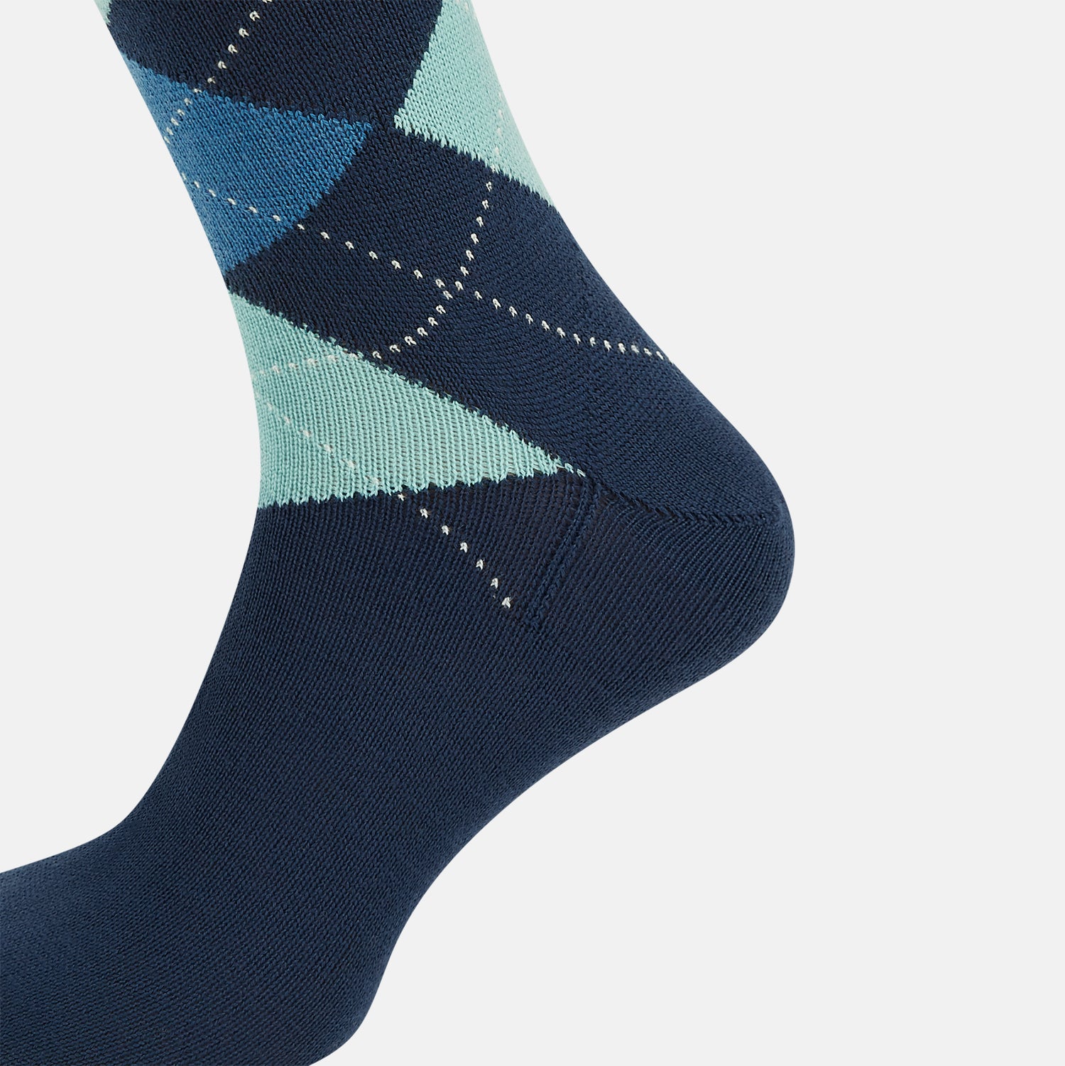 View 4 of product Azzurro Wool Check Mid-Length Socks