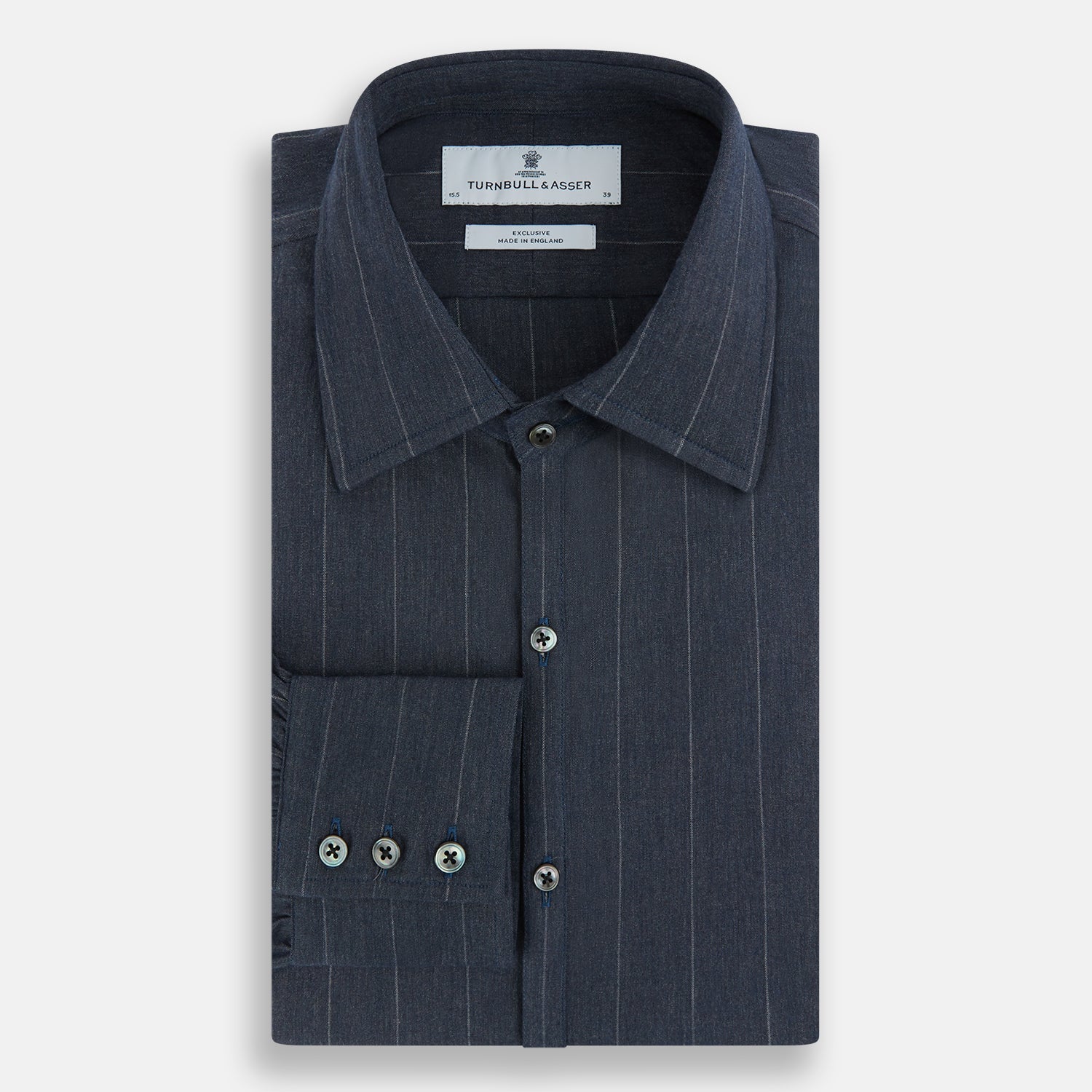 View 5 of product Navy Melange Wide Stripe Westminster Shirt