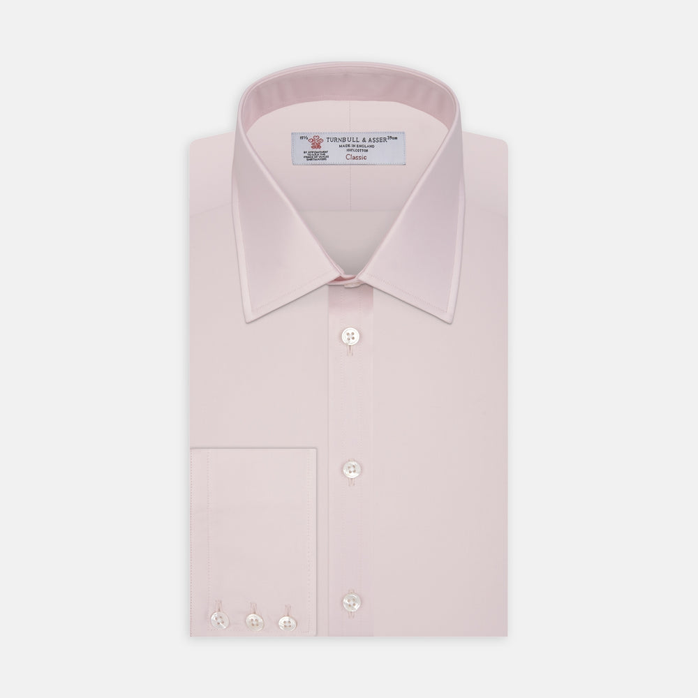 Pink Cotton Shirt with T&A Collar and 3-Button Cuffs