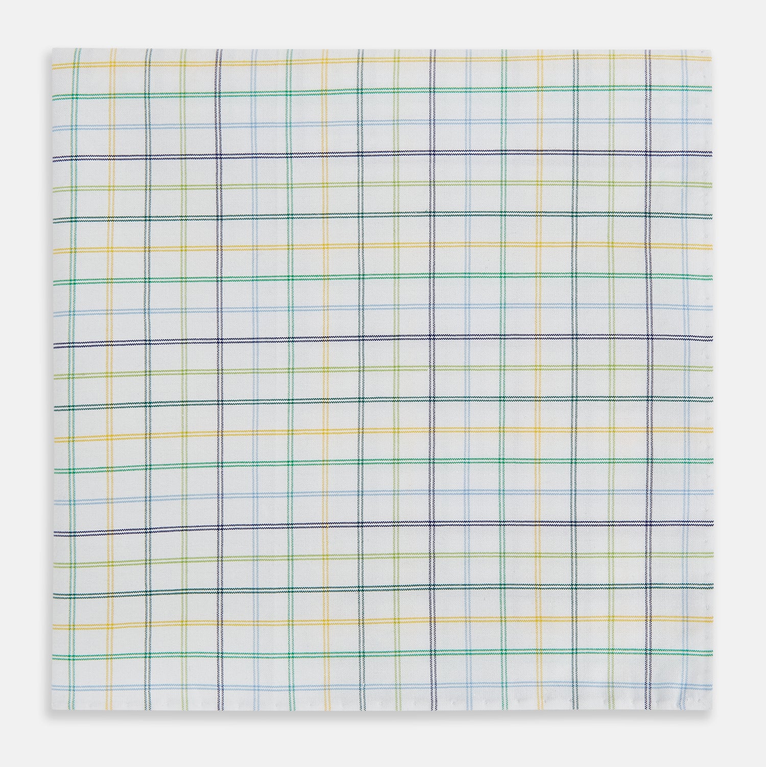 View 1 of product Yellow Multi Double Grid Check Hand-Rolled Handkerchief
