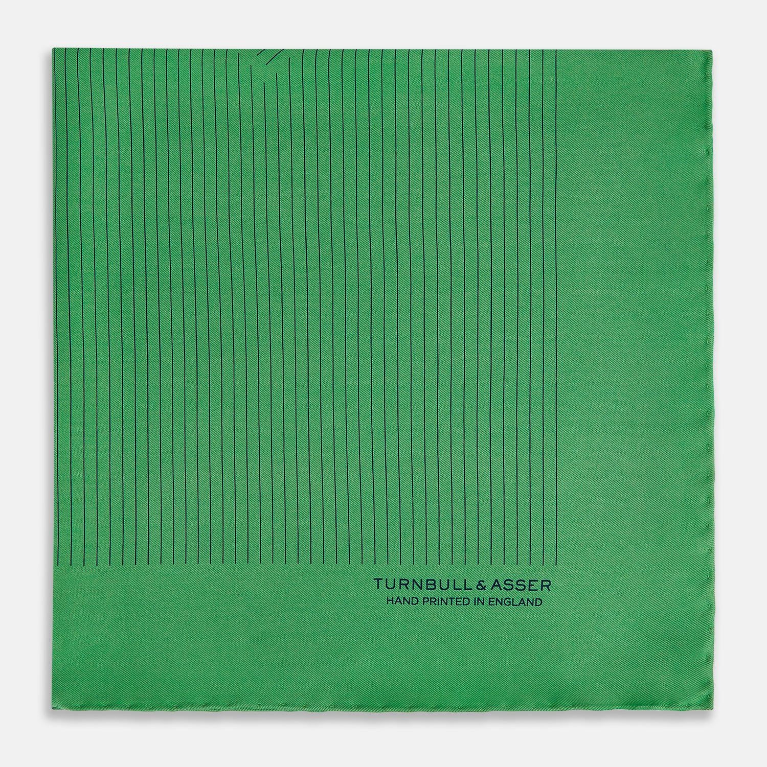 Hunter Green Stripe Silk Pocket Square