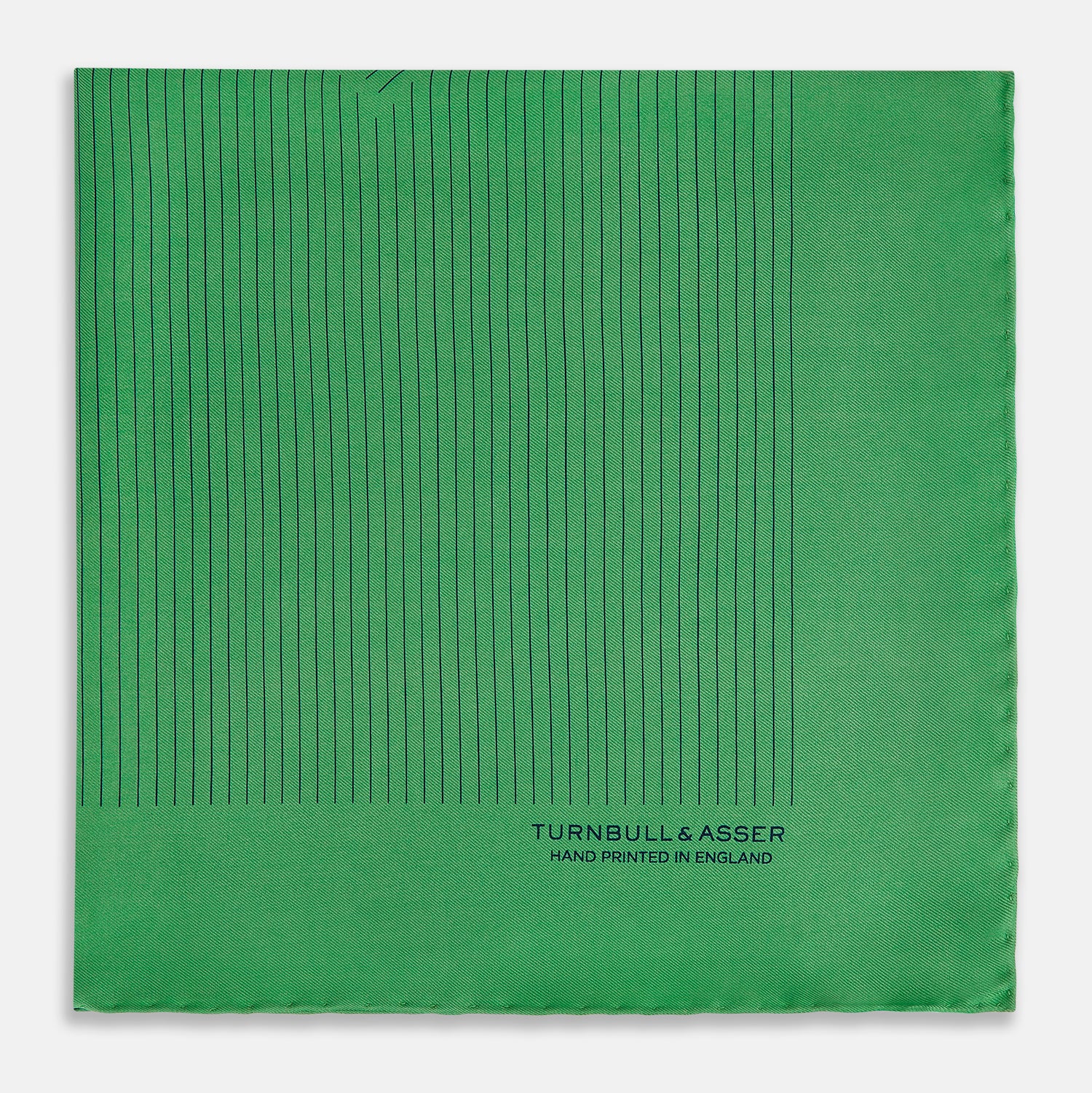 View 4 of product Hunter Green Stripe Silk Pocket Square