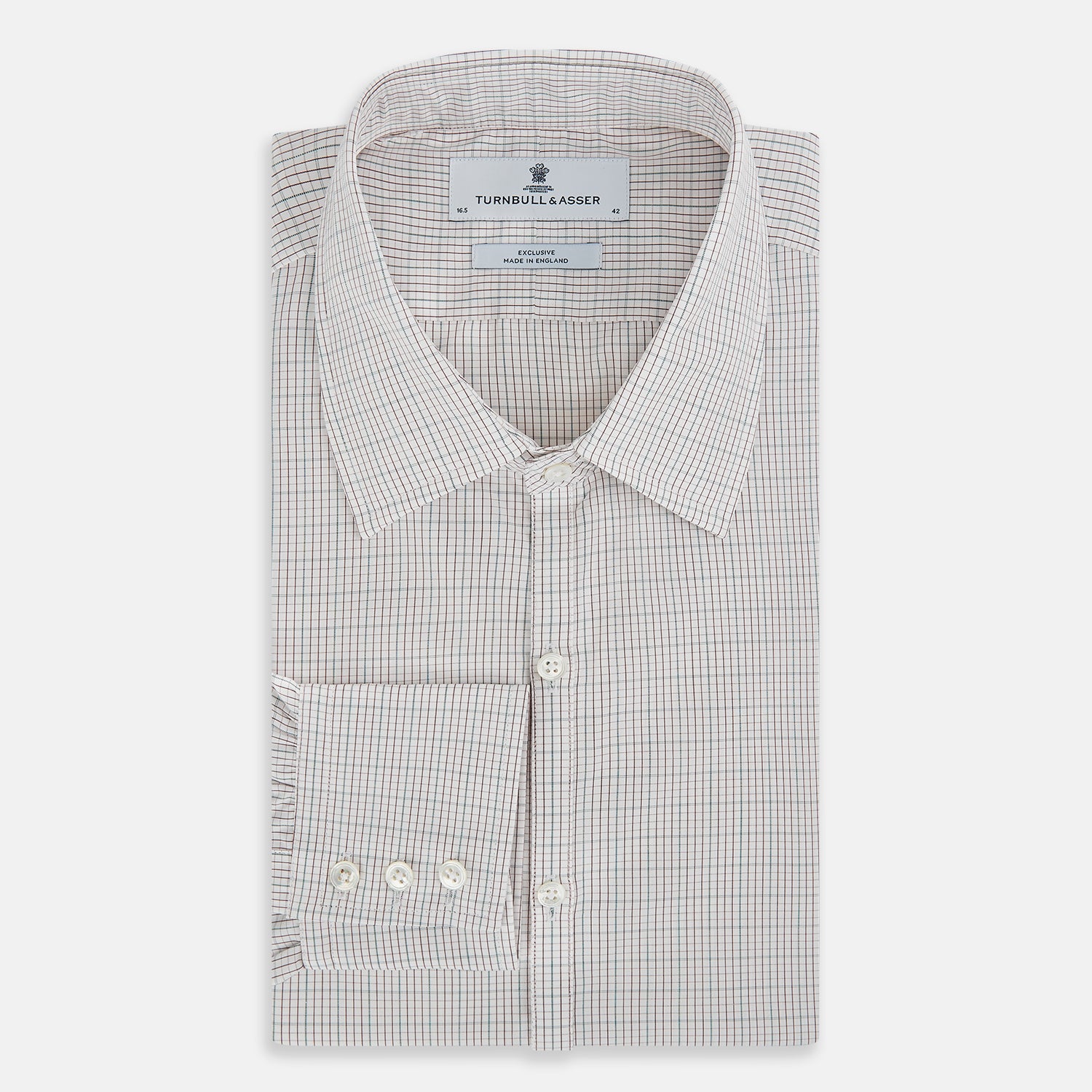 View 5 of product BURGUNDY AND GREEN DOUBLE GRID CHECK WESTMINSTER SHIRT