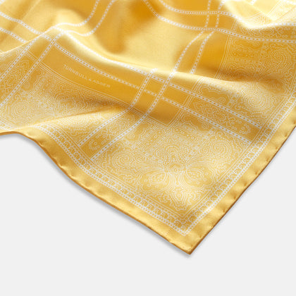 Banana Paisley Bandana Patterned Silk Pocket Square