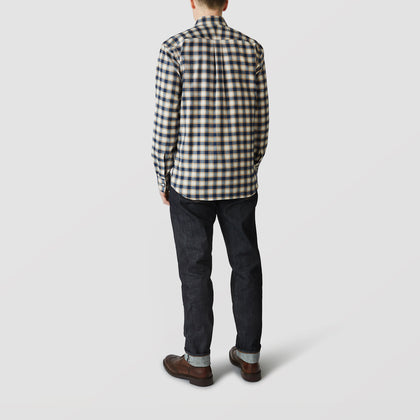 Blue Multi Check Weekend Fit Shirt with Derby Collar and 1-Button Cuffs Image 2