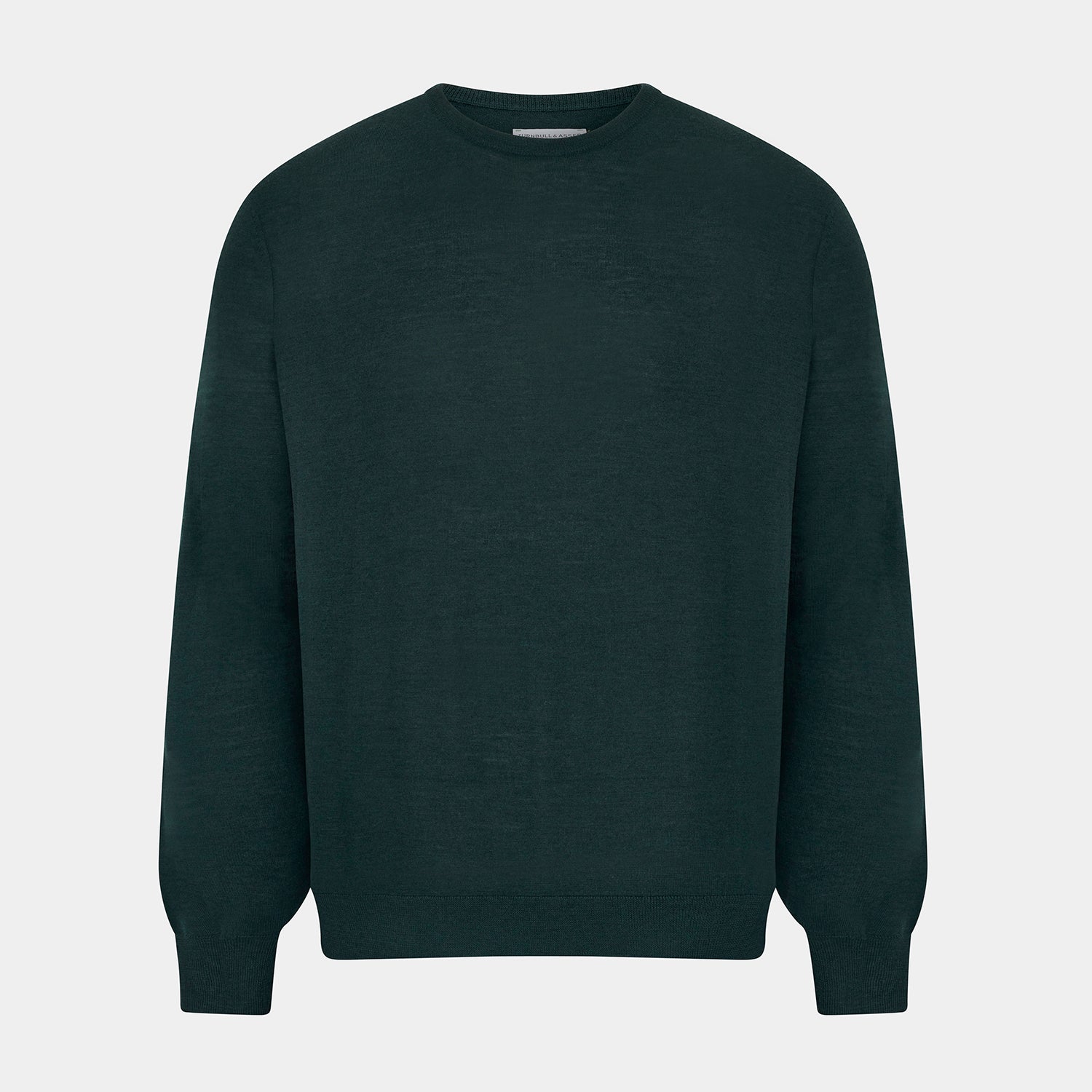 View 1 of product Forest Green Fine Merino Round Neck Jumper