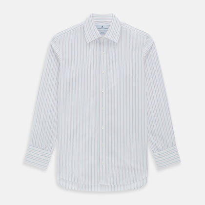 Pink and Blue Wide Pinstripe Mayfair Shirt Image 7
