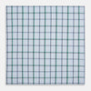 View 3 of product Hand Rolled Blue and Green Tattersall Check Handkerchief